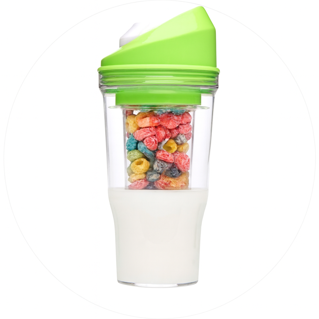 Twisty™ Kubek Śniadaniowy 2w1 – Mleko i Płatki Oddzielnie, Idealny do Pracy i na Uczelnię
