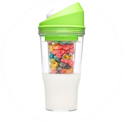 Twisty™ Kubek Śniadaniowy 2w1 – Mleko i Płatki Oddzielnie, Idealny do Pracy i na Uczelnię