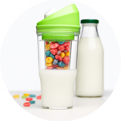 Twisty™ Kubek Śniadaniowy 2w1 – Mleko i Płatki Oddzielnie, Idealny do Pracy i na Uczelnię