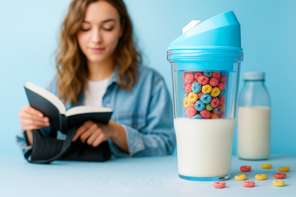 Twisty™ Kubek Śniadaniowy 2w1 – Mleko i Płatki Oddzielnie, Idealny do Pracy i na Uczelnię